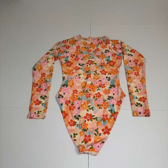 Blackbough Long Sleeve Floral Zip Swimsuit Rash Guard Small NWOT - Picture 10 of 10